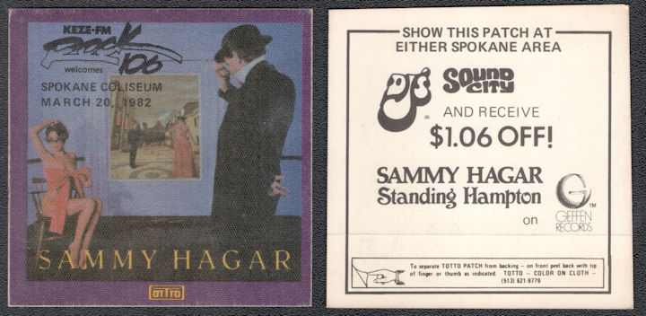 ##MUSICBP1038 - Sammy Hagar Cloth Radio Event Backstage Pass from the 1982 Concert at Spokane Coliseum