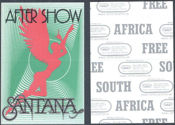 ##MUSICBP1703 - Santana OTTO Cloth After Show Pass from the 1992 Milagro Tour