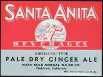 #ZLS087 - Rare Santa Anita Race Track Ginger Ale Label