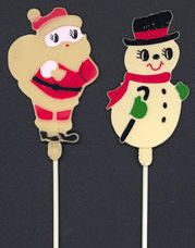 #HH144 - Pair of Huge Christmas Picks - Santa and Snowman