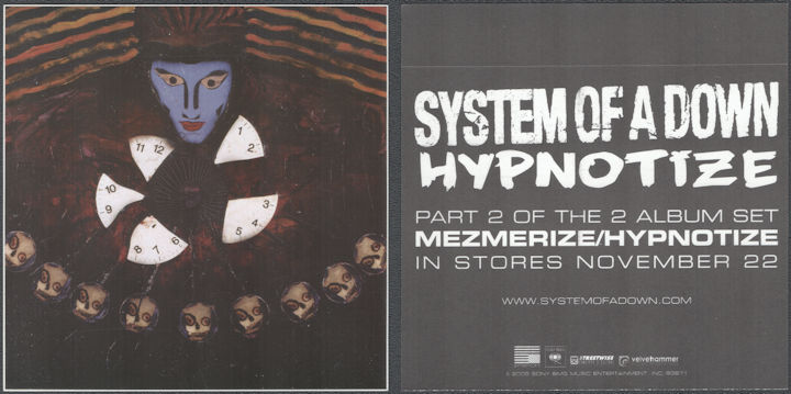 ##MUSICBQ0216 - System of a Down Sticker from the 2005 Hypnotize Album