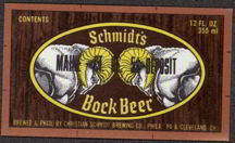 #ZLBE050 - Schmidt's Bock Beer Label with Goat Heads Pictured