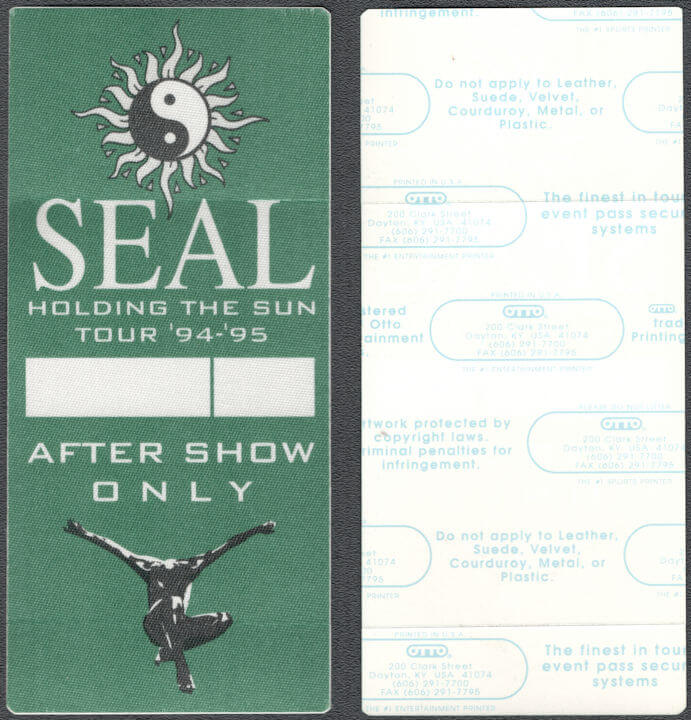 ##MUSICBP1420 - Seal Cloth After Show Backstage Pass from the 1994/95 Holding the Sun Tour