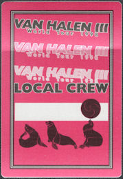 ##MUSICBP1786 - Van Halen OTTO Cloth Local Crew Pass from the 1998 Van Halen III Tour
