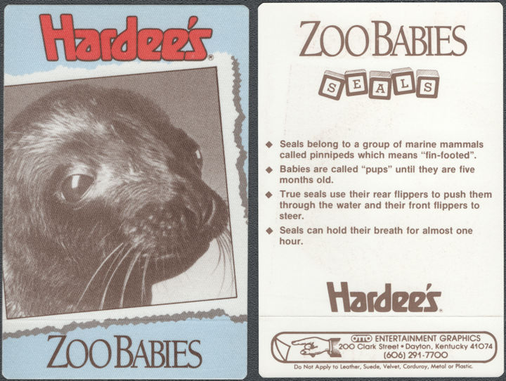 ##MUSICBP2209 - OTTO Cloth Hardee's Zoo Babies Patch - Seal