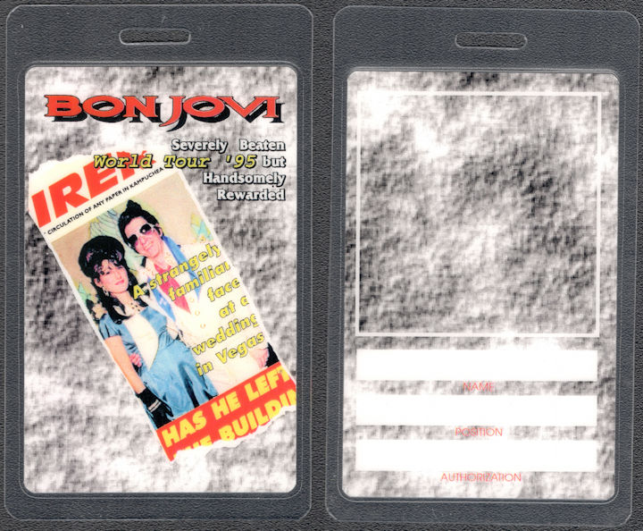 ##MUSICBP1796  - Bon Jovi OTTO Laminated Backstage Pass from the 1995 Here, There, and Everywhere Tour