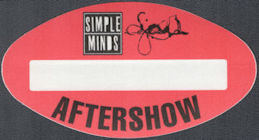 ##MUSICBP1801 -Scarce Simple Minds OTTO Cloth After Show Pass from the 1995 Good News from the Next World Tour