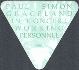 ##MUSICBP1702 - Paul Simon OTTO Cloth Working Personnel Pass for the 1989 Graceland Tour
