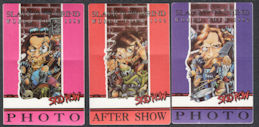 ##MUSICBP1057 - 3 Different Skid Row Cloth OTTO Photo Pass for the 1992 Slave to the Grind World Tour