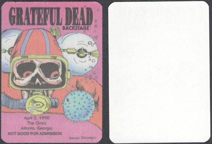 ##MUSICBP1904 -  Grateful Dead Cloth OTTO Backstage Pass with Scuba Diver from ~2006 in honor of the 1990 Omni Concert