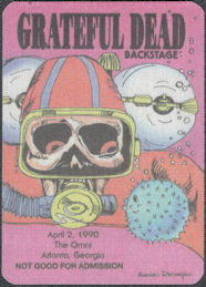 ##MUSICBP1904 -  Grateful Dead Cloth OTTO Backstage Pass with Scuba Diver from ~2006 in honor of the 1990 Omni Concert