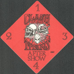 ##MUSICBP1810 - 1990 Clash of the Titans OTTO Cloth Backstage Pass - Megadeth, Slayer, Alice in Chains, Anthrax 