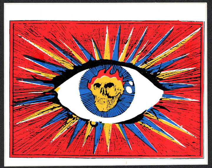 ##MUSICGD2057 - Grateful Dead Car Window Tour Sticker/Decal - Skull in a Colorful Eye