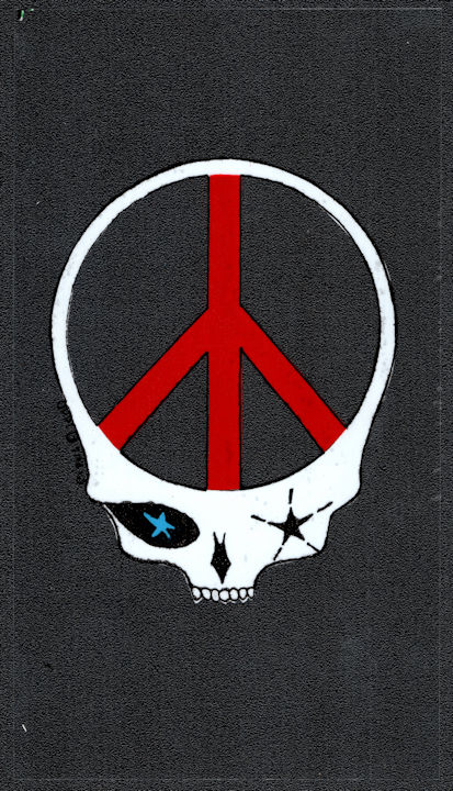 ##MUSICGD2052 - Grateful Dead Car Window Tour Sticker/Decal - Skull with a Peace Symbol in it