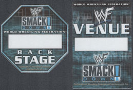##MUSICBP1994 - Pair of 2000 WWF Smack Down OTTO Cloth Backstage Passes