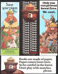#CH288 - Group of 4 Different Smokey the Bear Bookmarks
