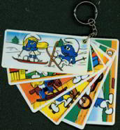 #CH117  - Old Smurf Keychain with Fan Out Pictures