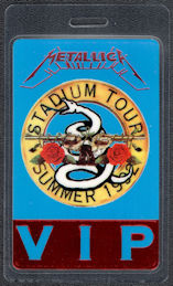 ##MUSICBP1301  - 1992 Metallica VIP Laminated Backstage Pass from the Stadium Tour