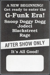 ##MUSICBP1808 - Rare 1994 G-Funk Era! OTTO Cloth After Show Pass - Snoop Dogg, Jodeci, Blackstreet, Rage