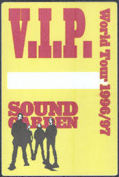 ##MUSICBP1683 - Soundgarden OTTO Cloth VIP Pass from the 1996/96 World Tour - Chris Cornell