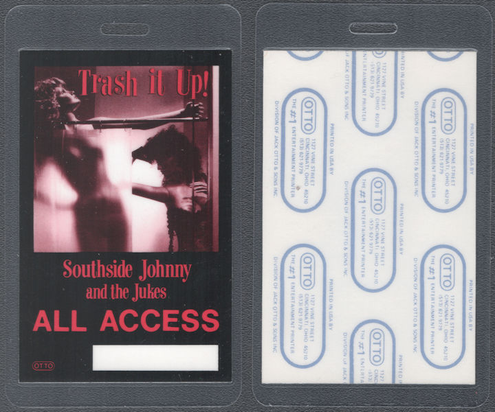 ##MUSICBP1947 - Southside Johnny and the Jukes Laminated OTTO All Access Pass from the 1983 Trash it Up Tour