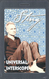 ##MUSICBP1744 - Sting OTTO Laminated Universal Pass from the 2004 Sacred Love Tour