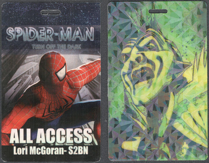 ##MUSICBP1389 - Spider-Man Turn Off the Dark OTTO Sheet Laminate All Access Pass from 2011 - Music Written by Bono (U2)