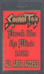 ##MUSICBP1719 - Scarce Spinal Tap OTTO Laminated All Area Access Pass from the 1992 Break Like the Wind Tour