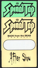 ##MUSICBP1059 - Pair of Spinal Tap Cloth After Show Backstage Pass from the 2001 Back from the Dead Tour