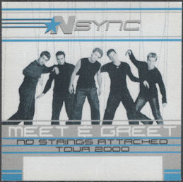 ##MUSICBP1914  - NSYNC cloth Perri Meet and Greet Backstage Pass from the No Strings Attached Tour - Justin Timberlake