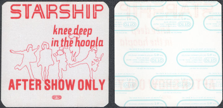 ##MUSICBP1880  - 1985 Starship Cloth OTTO After Show Only Pass from the Deep in the Hoopla Album Tour