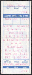 ##MUSICBPT0049 - 1975 Spirit and Leslie West (Mountain) Ticket from the Michigan Palace
