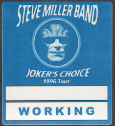 ##MUSICBP1056 - Steve Miller Band Cloth OTTO Working Pass for the 1996 Joker's Choice Tour