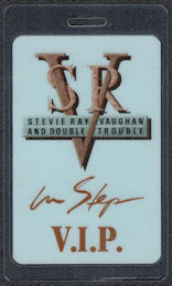 ##MUSICBP1064 - Stevie Ray Vaughan and Double Trouble OTTO Laminated V.I.P Backstage Pass from the 1989 In Step Tour 