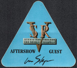 ##MUSICBP1244 - Stevie Ray Vaughan and Double Trouble OTTO Cloth Aftershow and Guest Pass from the 1989 In Step Tour