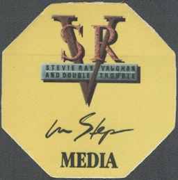 ##MUSICBP1081 - Stevie Ray Vaughan and Double Trouble OTTO Cloth Backstage Media Pass from the 1989 In Step Tour