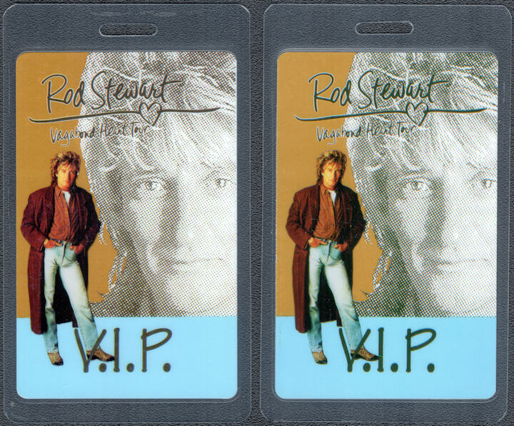 ##MUSICBP1668 - Rod Stewart OTTO Laminated VIP Pass from the 1991-92 Vegabond Heart Tour