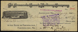 #UPaper101 - St. Francois County Railway Company Check