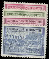 #ZZZ017 - Group of 4 Different 1940 St Moritz Olympic Stamps