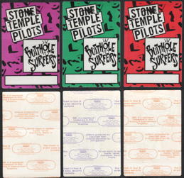 ##MUSICBP1068 - Group of 3 1993 Stone Temple Pilots/Butthole Surfers OTTO Cloth Backstage Passes from the Core Tour