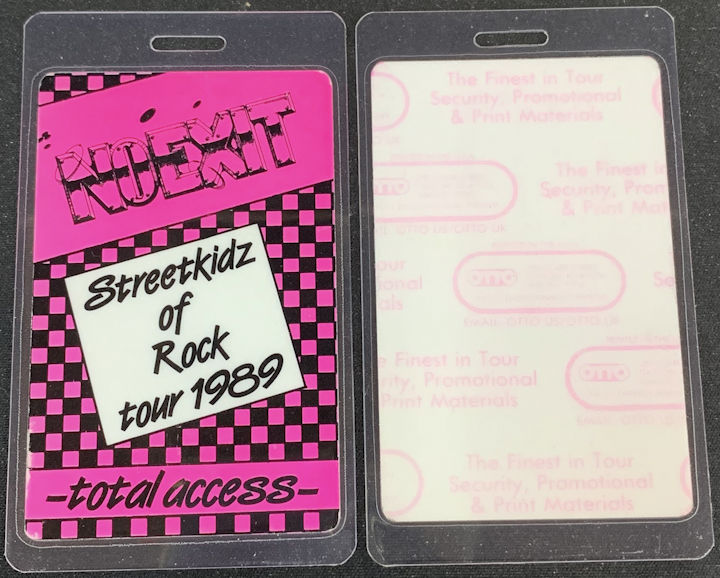 ##MUSICBP1814 - Streetkidz OTTO Laminated Total Access Pass from the Streetkidz of Rock tour 1989