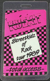 ##MUSICBP1814 - Streetkidz OTTO Laminated Total Access Pass from the Streetkidz of Rock tour 1989