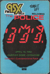 ##MUSICBP0744  - 1982 The Police (and Joan Jett) Ghost Tour OTTO Cloth Radio Pass - Radio promo 95x FM