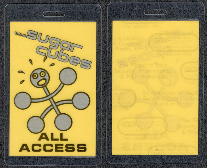 ##MUSICBP1214 -  Sugarcubes OTTO Laminated Backstage All Access Pass from the 1989 Life's Too Good Tour