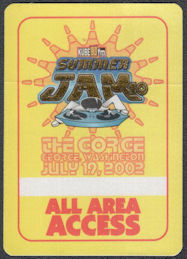 ##MUSICBP1327  - 2002 Summer Jam  OTTO Cloth All Area Pass Concert at The Gorge in George Washington