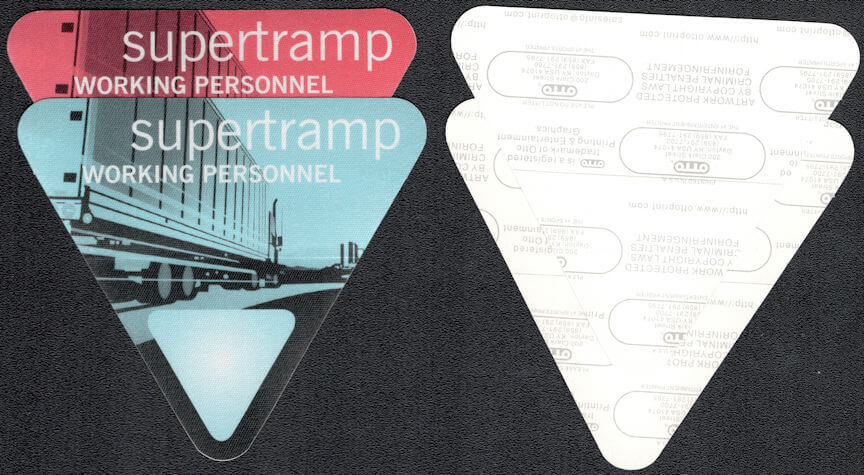 ##MUSICBP1099 - Pair of Supertramp OTTO Backstage Working Personnel Passes from the 2002 One More for the Road Tour