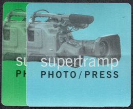 ##MUSICBP1205 - Pair of Supertramp OTTO Backstage Photo/Press Passes from the 2002 One More for the Road Tour 