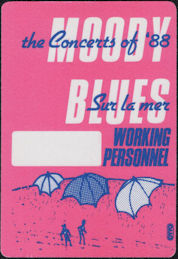 ##MUSICBP0640 - Moody Blues OTTO Cloth Backstage Working Personnel Pass from the Sur la mer Tour