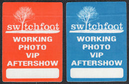 ##MUSICBP1077 - Pair of Switchfoot OTTO Cloth Working, Photo, VIP, Aftershow Pass