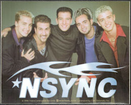 ##MUSICBQ0199 - 1998 NSYNC Promotional Sticker Featuring All Members of the Band